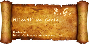 Milovánov Gerle névjegykártya